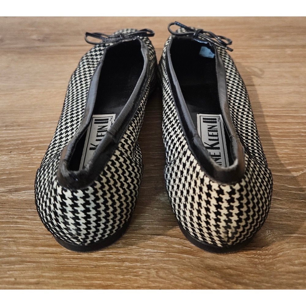 Anne Klein II Houndstooth Ballet‎ Flats Square Toe Made in Italy 8.5 M 90s VTG - Picture 4 of 6